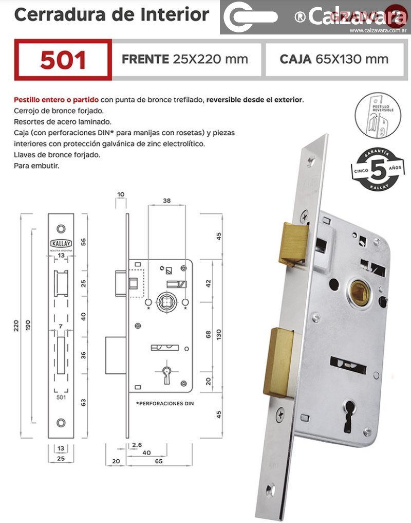 CERRADURA KALLAY 501 BCE.PUL.