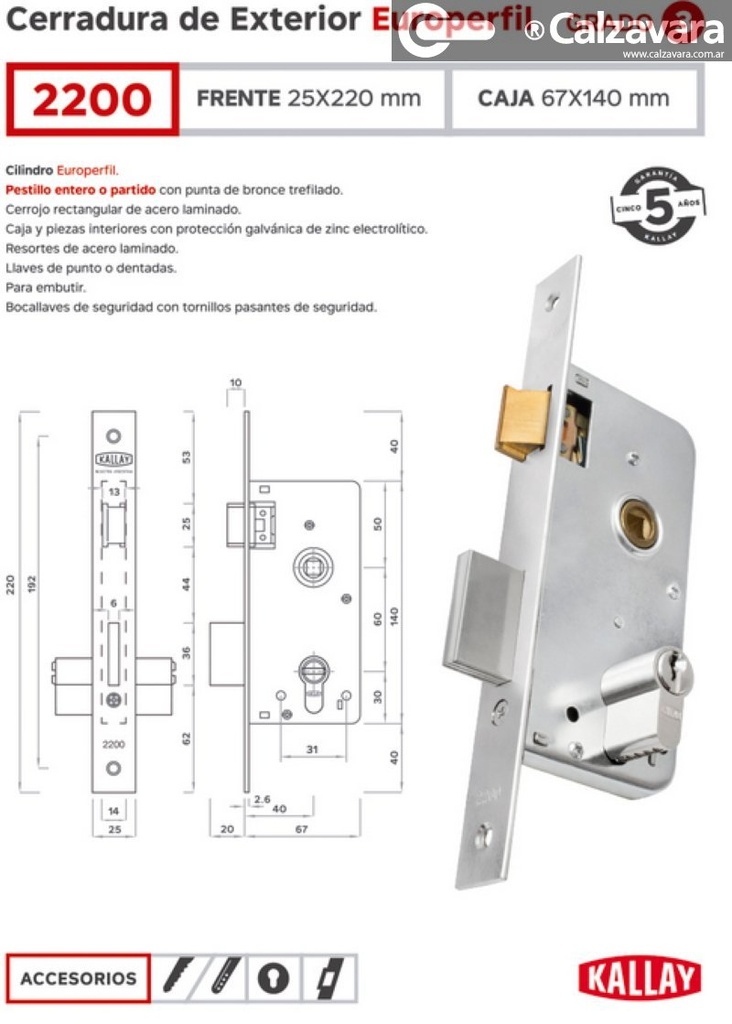 CERRADURA KALLAY 2200 NIQ EUROCILIN