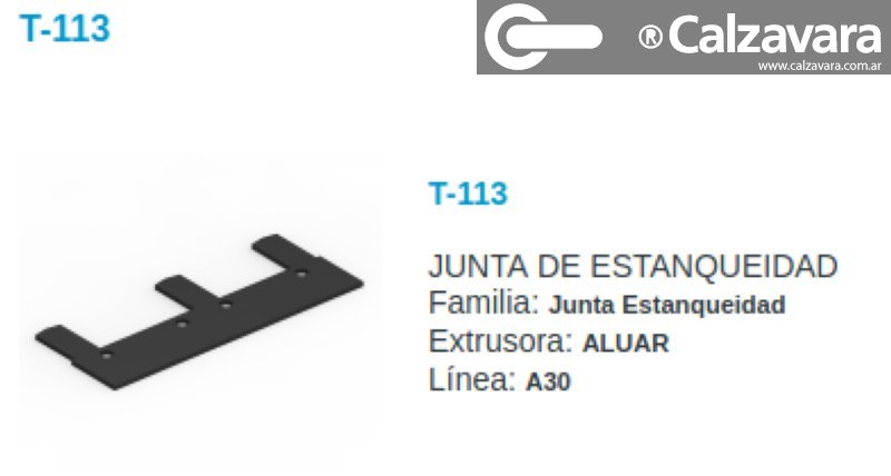 T-113 JUNTA ESTANQUEIDAD x20par