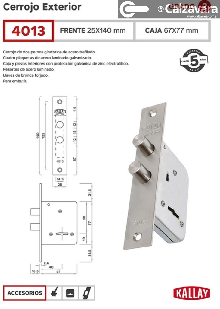 CERROJO KALLAY 4013 NIQ