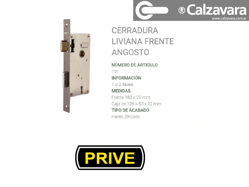 CERRADURA PRIVE 101 ZINC GRANEL ZB5