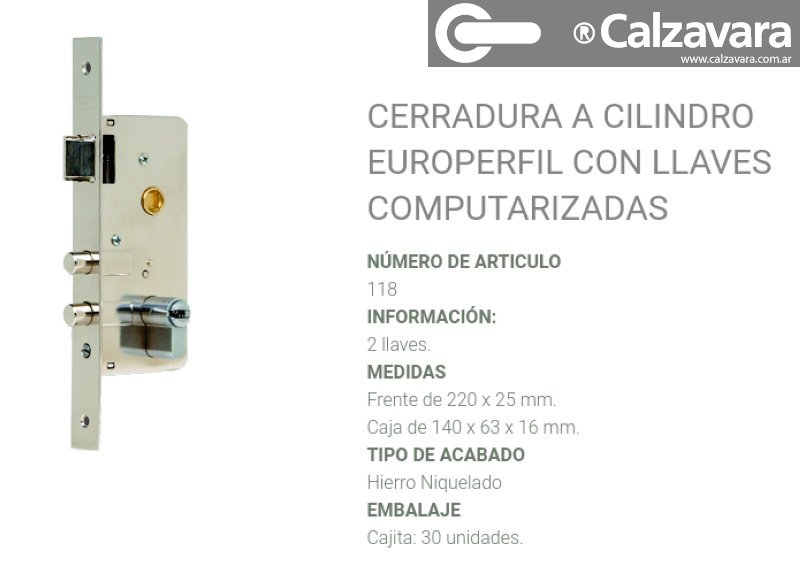 CERRADURA PRIVE 118 2 P C/CILINDRO