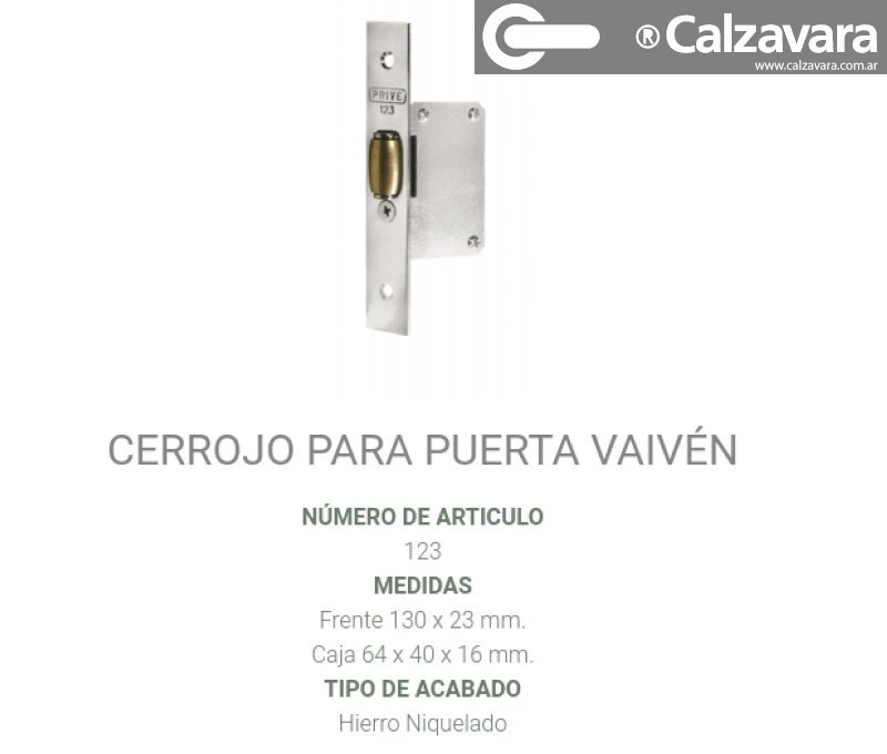 CERRADURA PRIVE 123 VAIVEN