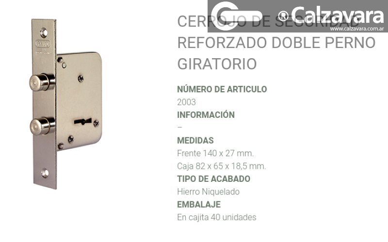 CERROJO PRIVE 2003 NIQ 2P SEG