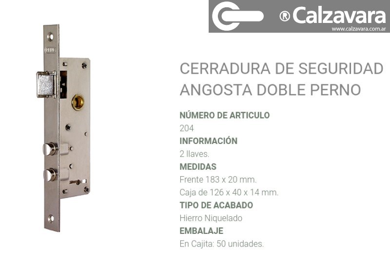 CERRADURA PRIVE 204 ZINC D/PERNO