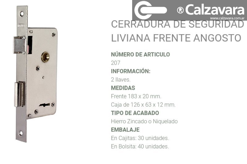 CERRADURA PRIVE 207 ZINC A GRANEL