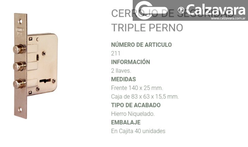 CERROJO PRIVE 211 NIQ 3P