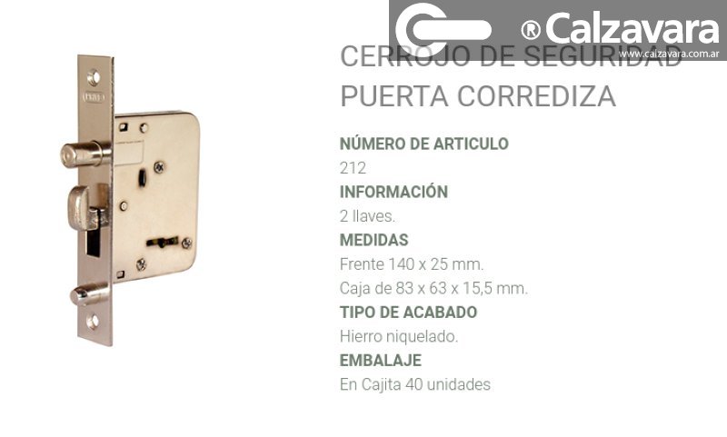 CERROJO PRIVE 212 NIQ P/CORRE