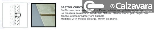 BASTON CURVO 2.44m CROMO BRILLANTE