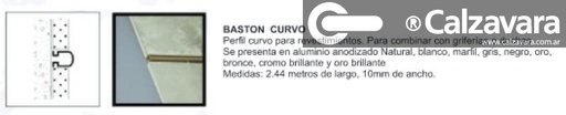 BASTON CURVO 2.44m CROMO MATE
