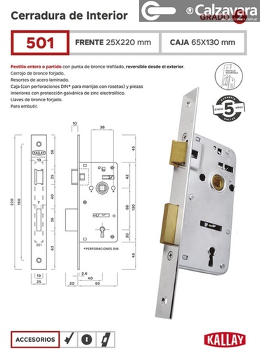 CERRADURA KALLAY 501 AC INOX
