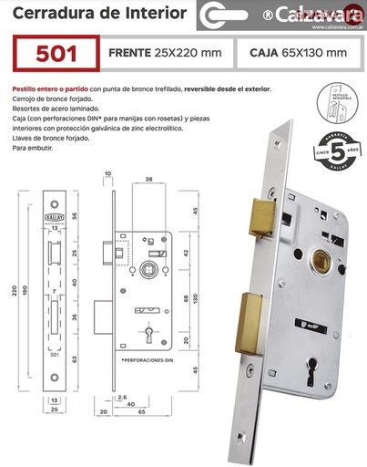 [05248001000] CERRADURA KALLAY 501 BCE.PUL.