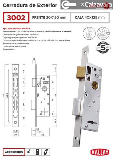 CERRADURA KALLAY 3002 NIQ
