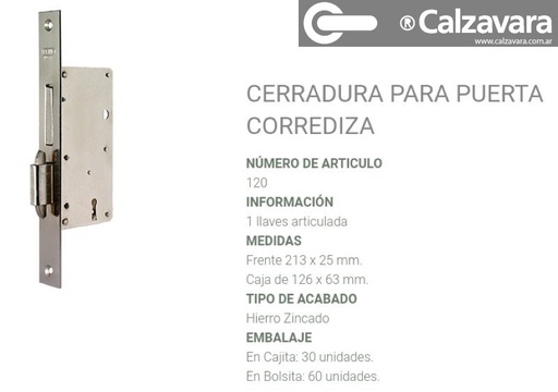 CERRADURA PRIVE 120 ZINC