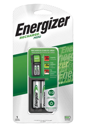 CARGADOR ENERGIZER MINI C/2 PILAS AA